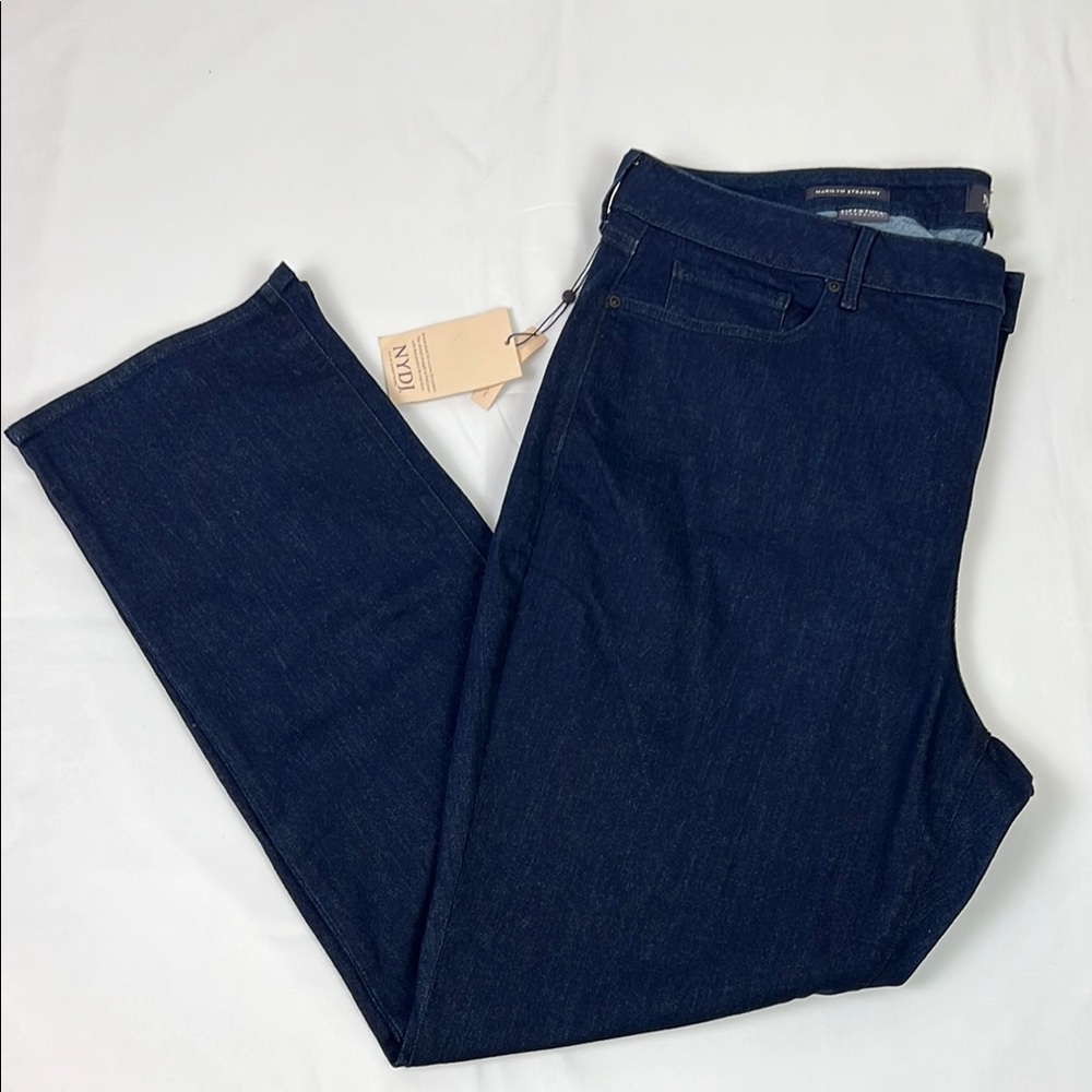 NYDJ New Women’s 22W Lift Tuck Technology Marilyn Straight Leg Stretchy Jean‎